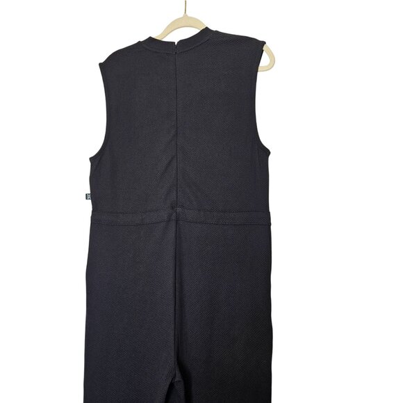 Puma NWOT Sleevelss Black White Jumpsuit Drawsting Waist  pockets Women's Size M - Picture 11 of 15